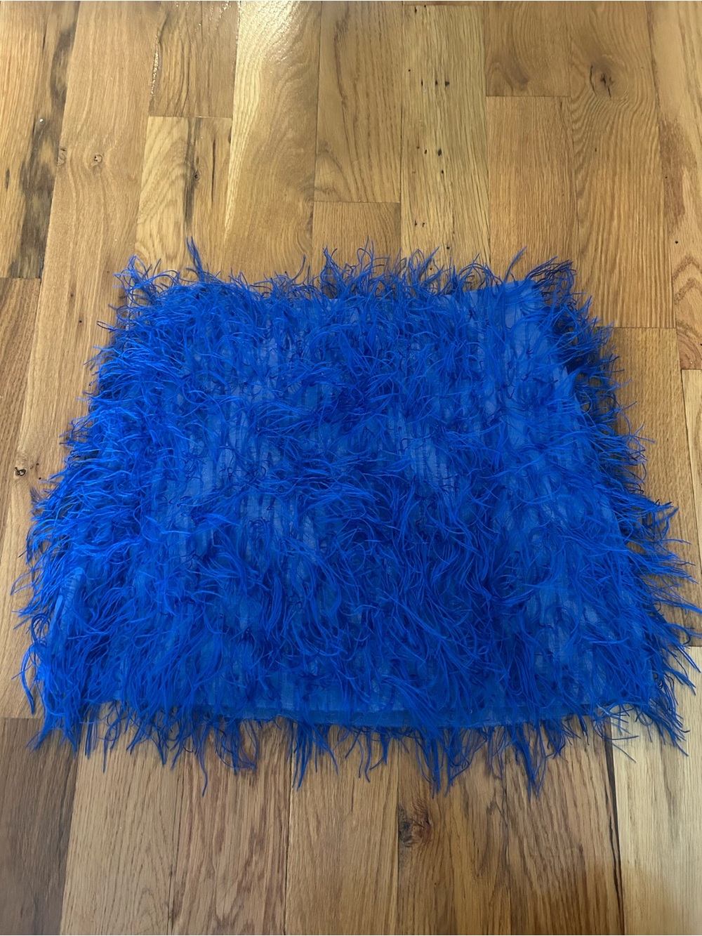 Topshop Royal Blue Feathered Mini